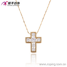32279-Fashion Popular 18k Gold-Plated CZ Diamond Crosss Imitation Jewelry Necklace Pendant